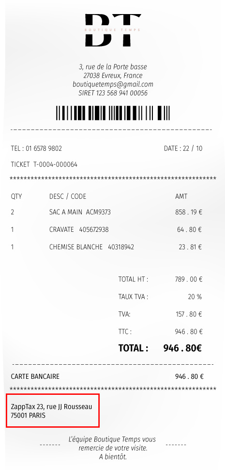 facture valide avec nom du client